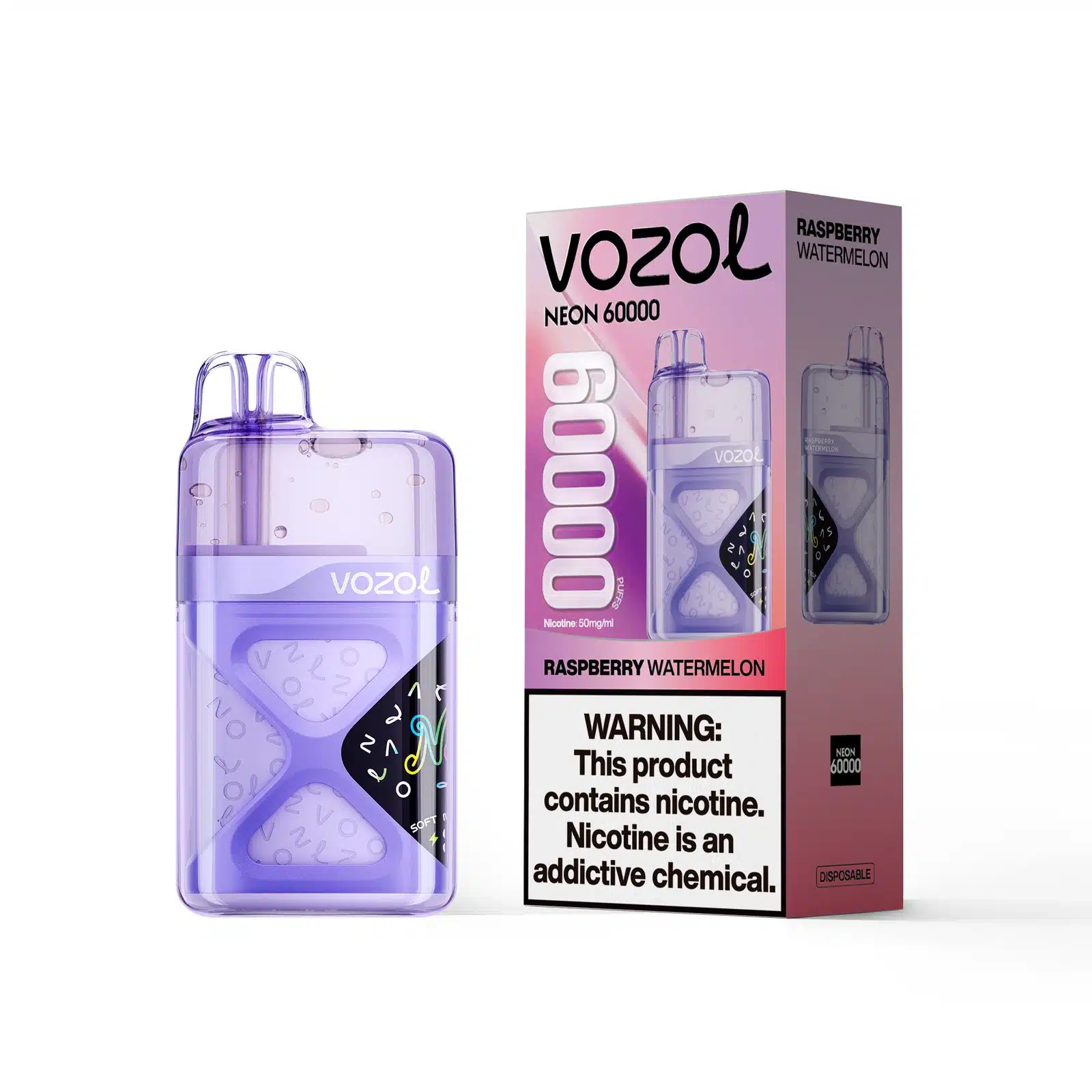 Raspberry-Watermelon-VOZOL-NEON-60000.webp Vozol Neon 60000 Raspberry Watermelon - Görsel 1